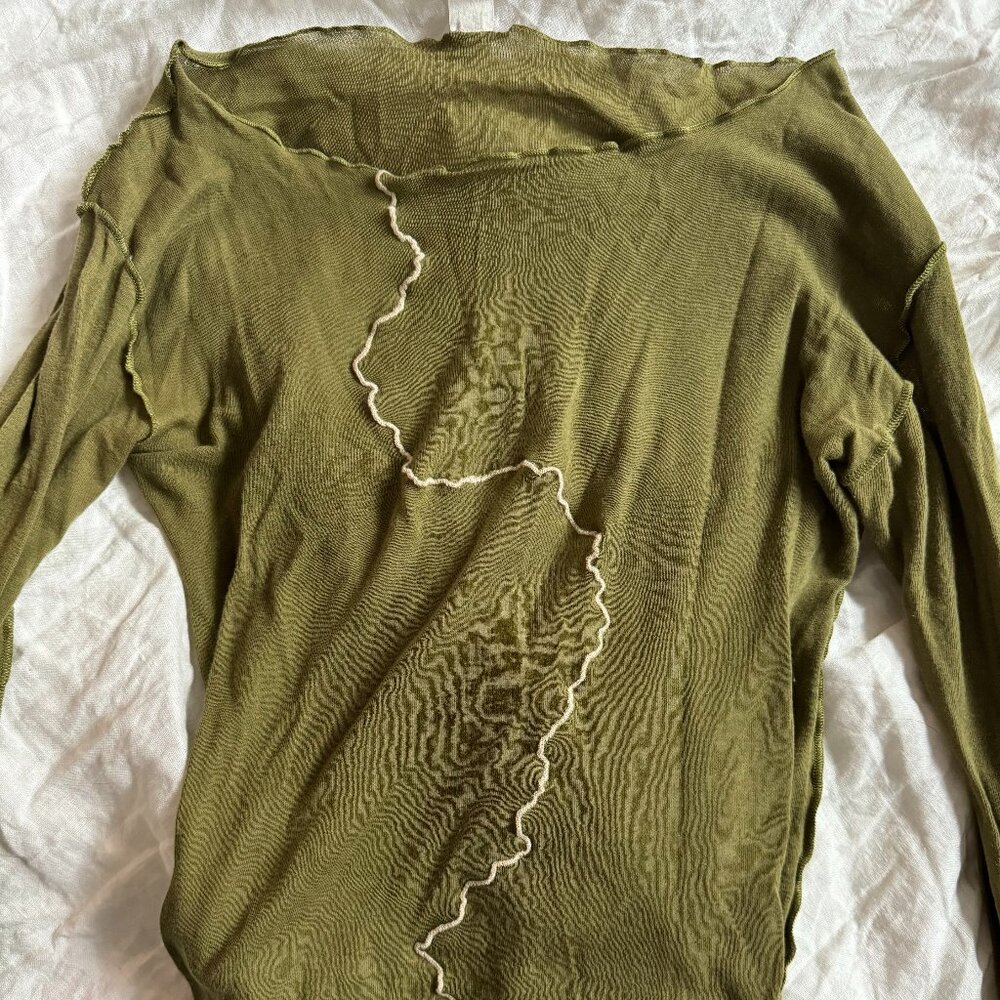 Baserange bateau neck green long sleeve
